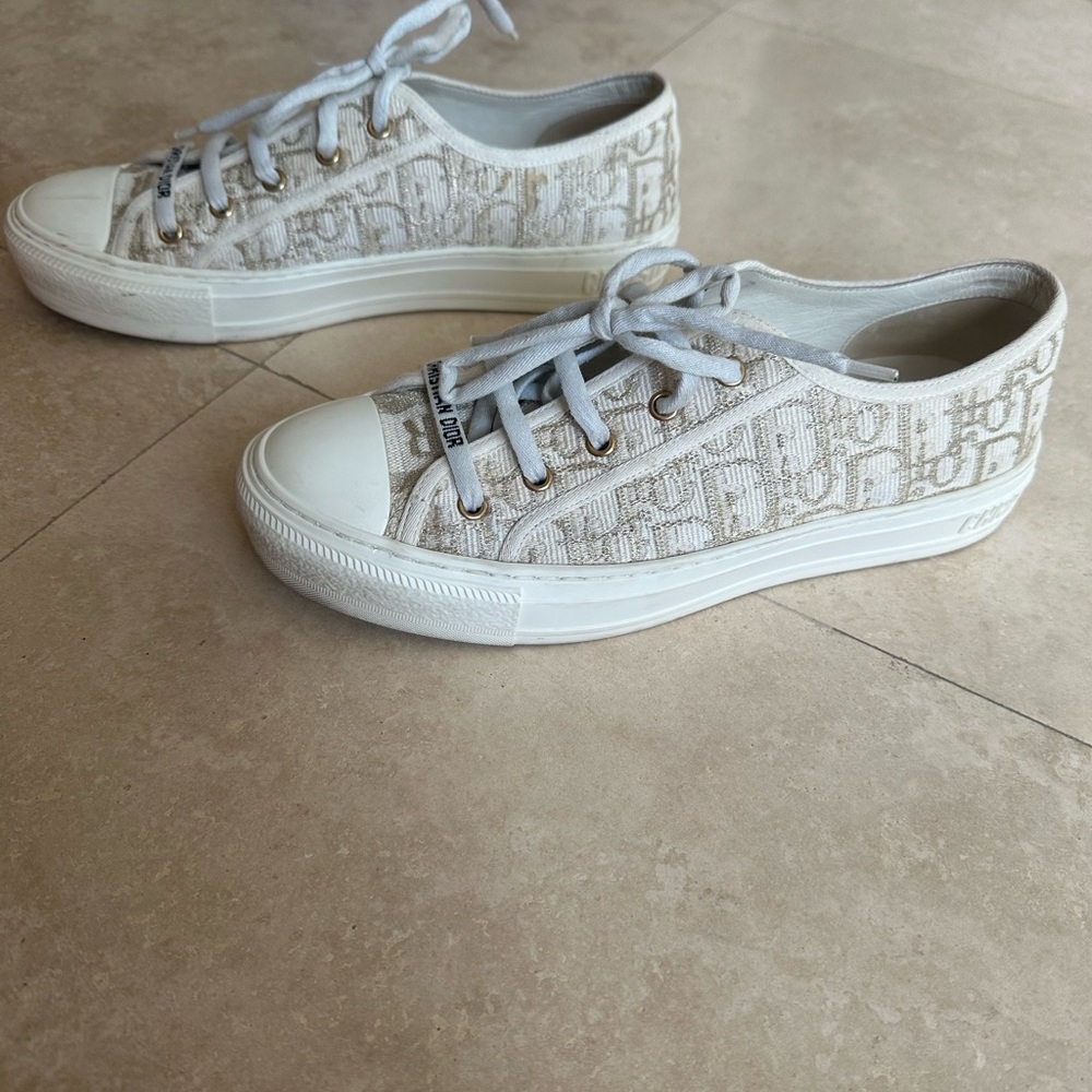 Walk’n’Dior gold and white sneakers